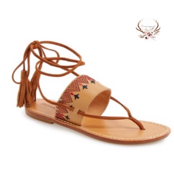 Soludos Shoes - Soludos Leather Tassel Wrap Sandals NIB